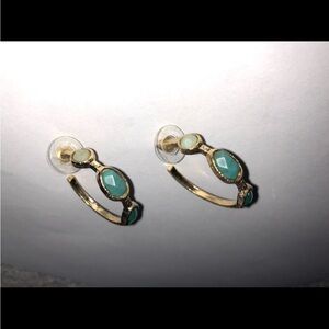 Chic Gold and Turquoise Stone Earrings